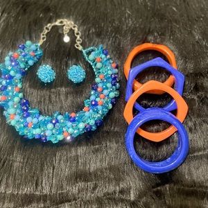 Sassy Jones Rochinda Necklace, Zaria Stack w/Matching Earrings.